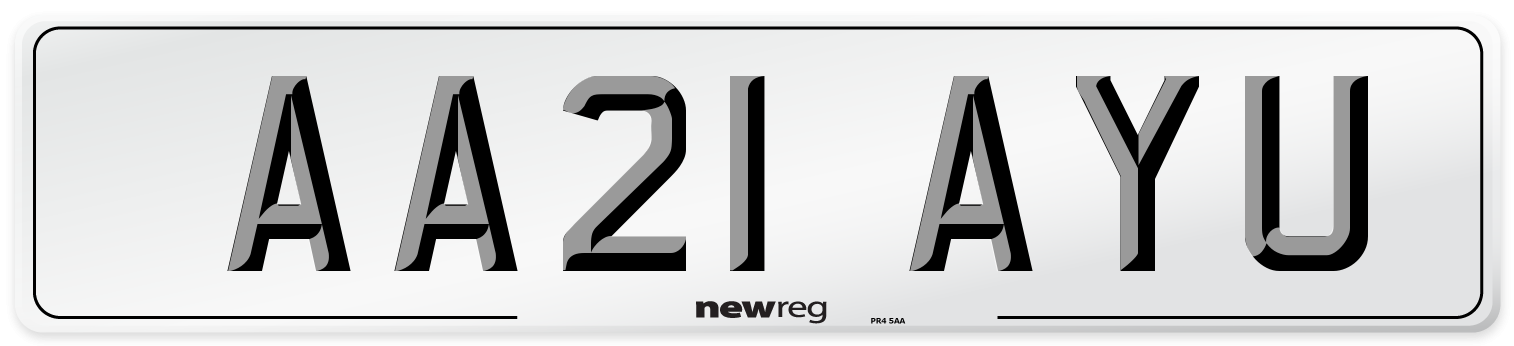 AA21 AYU Number Plate from New Reg